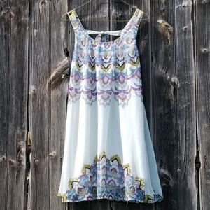 Angie Light Blue Art Deco Dress Sequin Accents